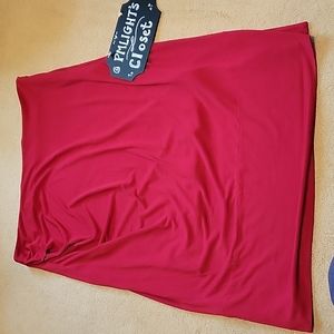 ShapeFX Red Skirt 14 Midi Lined